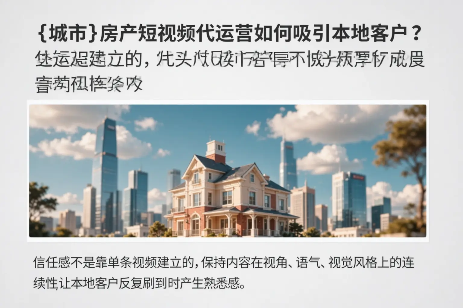 柳河房产短视频代运营如何吸引本地客户?